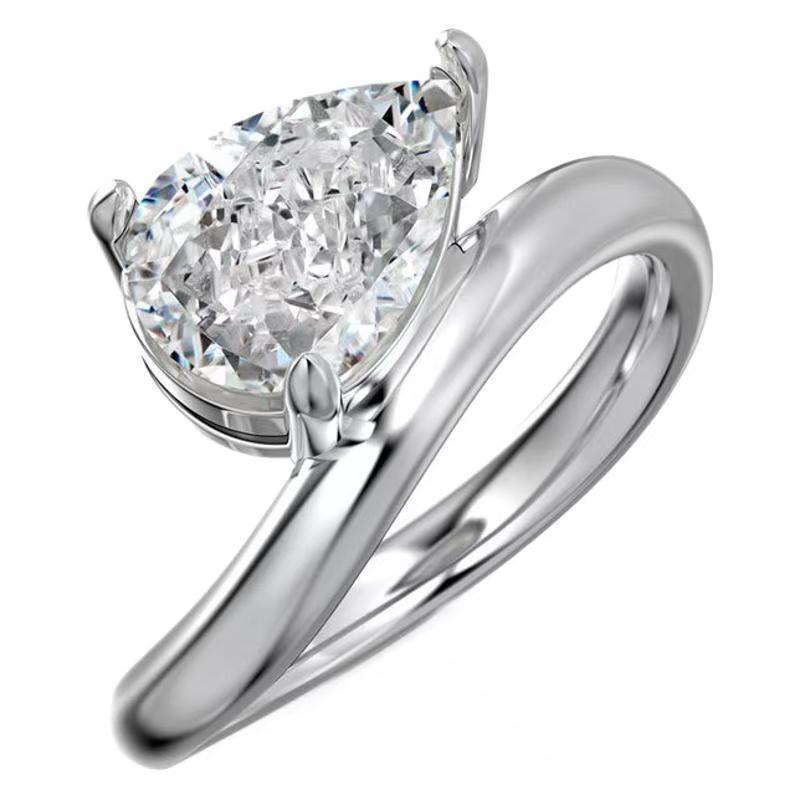 1.5ct Pear Cut Moissanite Fashion Women Ring