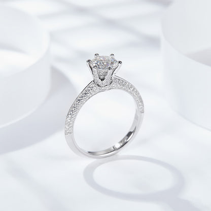 <Adamina>Luxury T Moissanite Engagement Ring