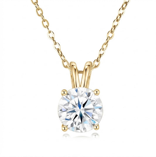 Classic Round Moissanite Solitaire Pendant Necklace#77