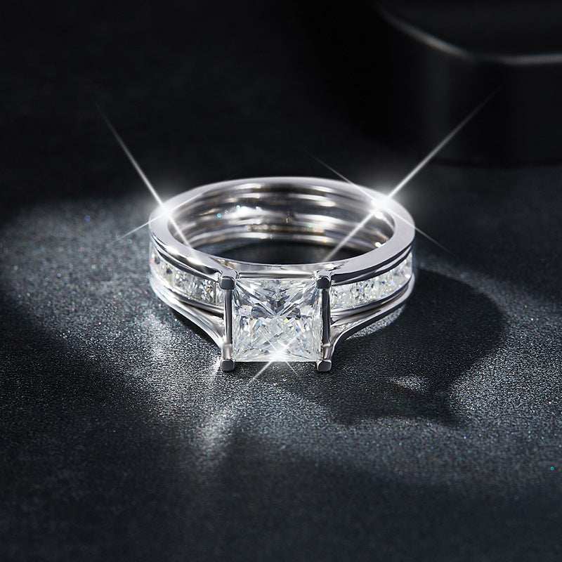 Princess Moissanite Stackable Ring Set