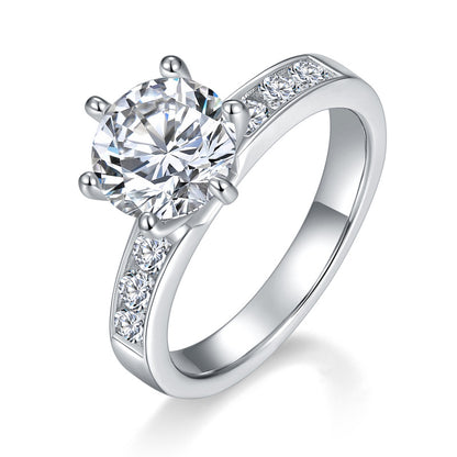 2ct Round Full Moissanite Engagement Ring