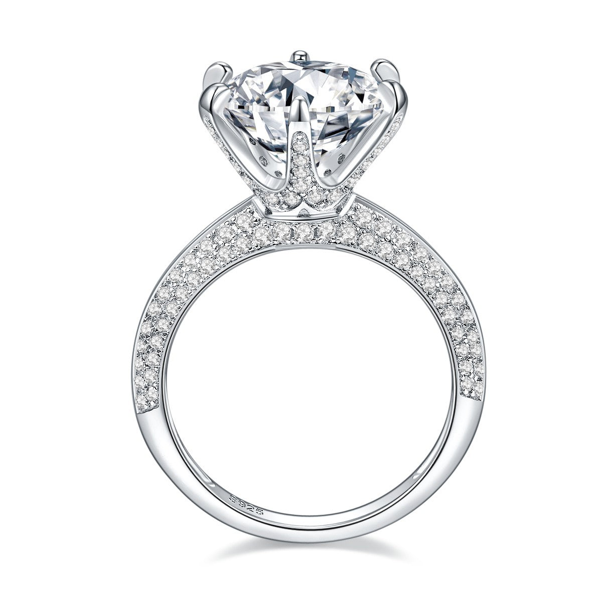 <Adamina>Luxury T Moissanite Engagement Ring