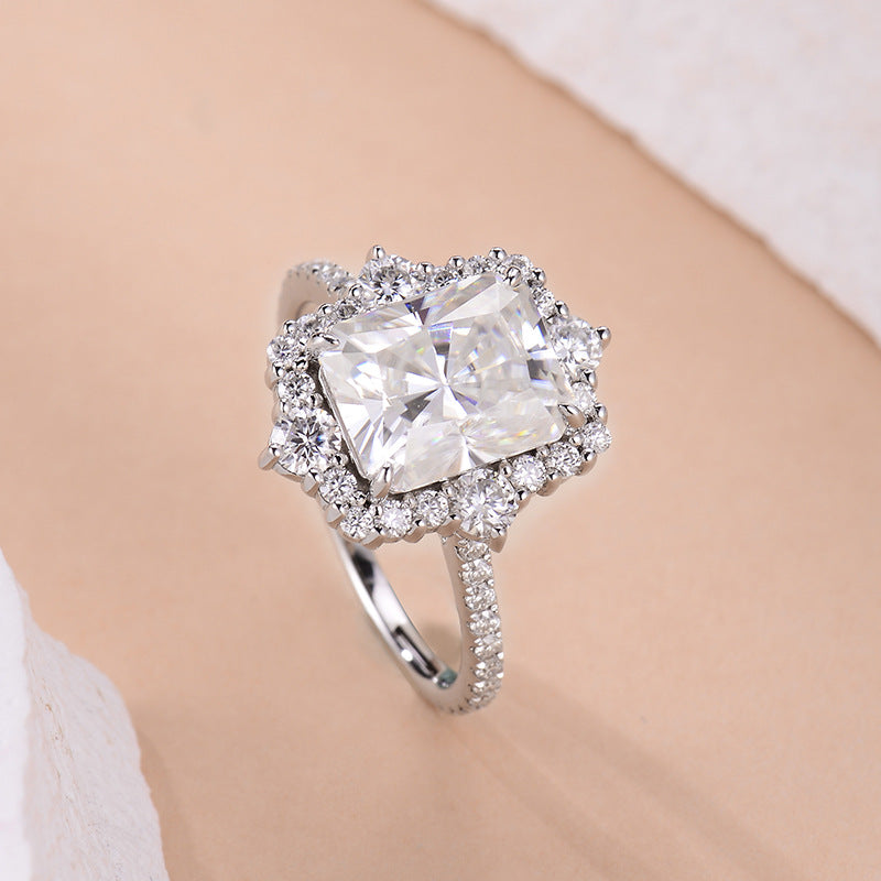 Selina Luxury Radiant Moissanite Ring