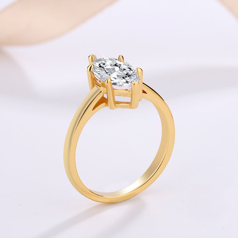 94 VNK Marquise Moissanite Solitaire Ring – 925 Sterling Silver Engagement Rings - VANNICK