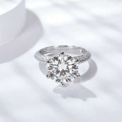 <Adamina>Luxury T Moissanite Engagement Ring