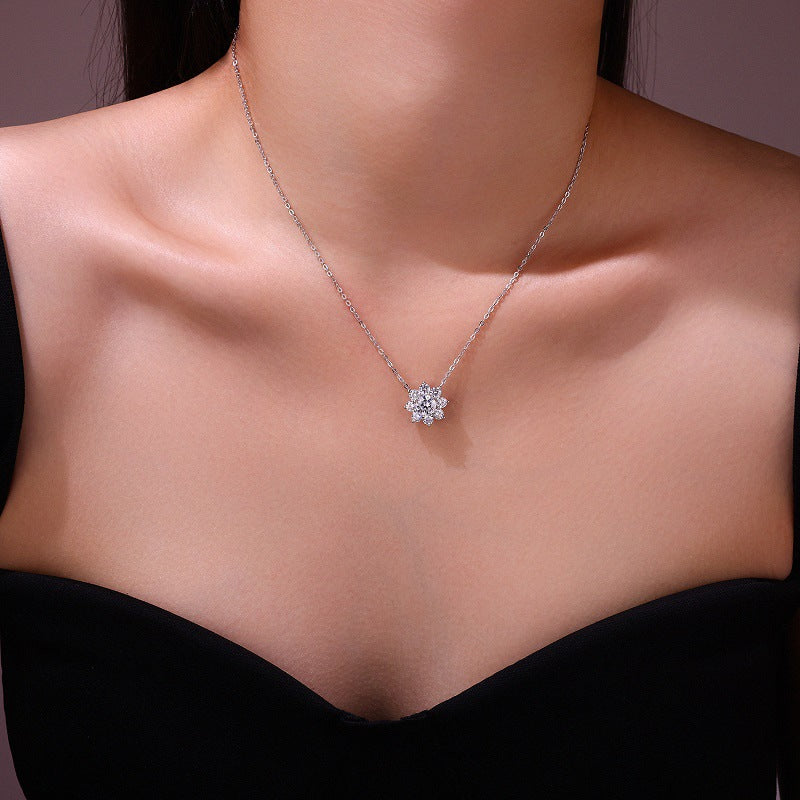 Cluster Moissanite Pendant Necklace#148
