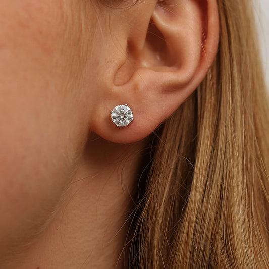 4-Prong Classic Moissanite Stud Earrings#02