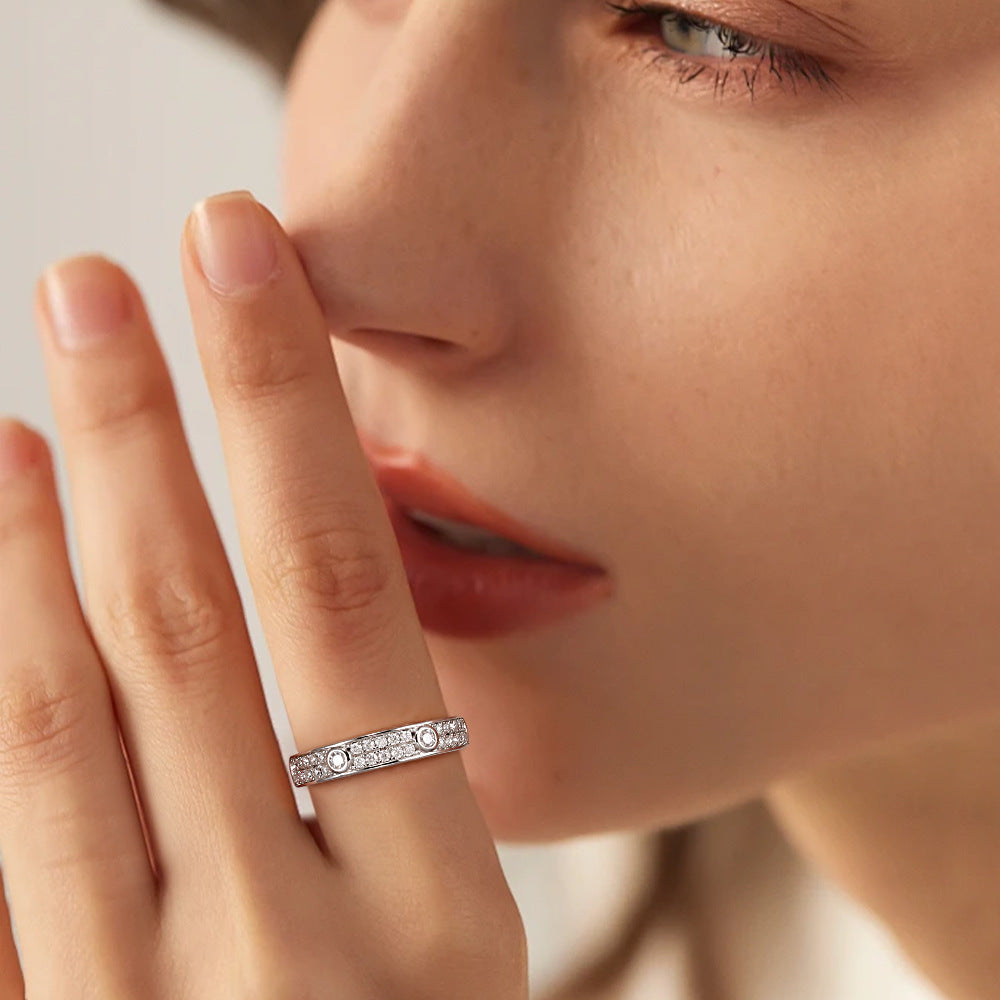 Full Moissanite Stacking Ring Band