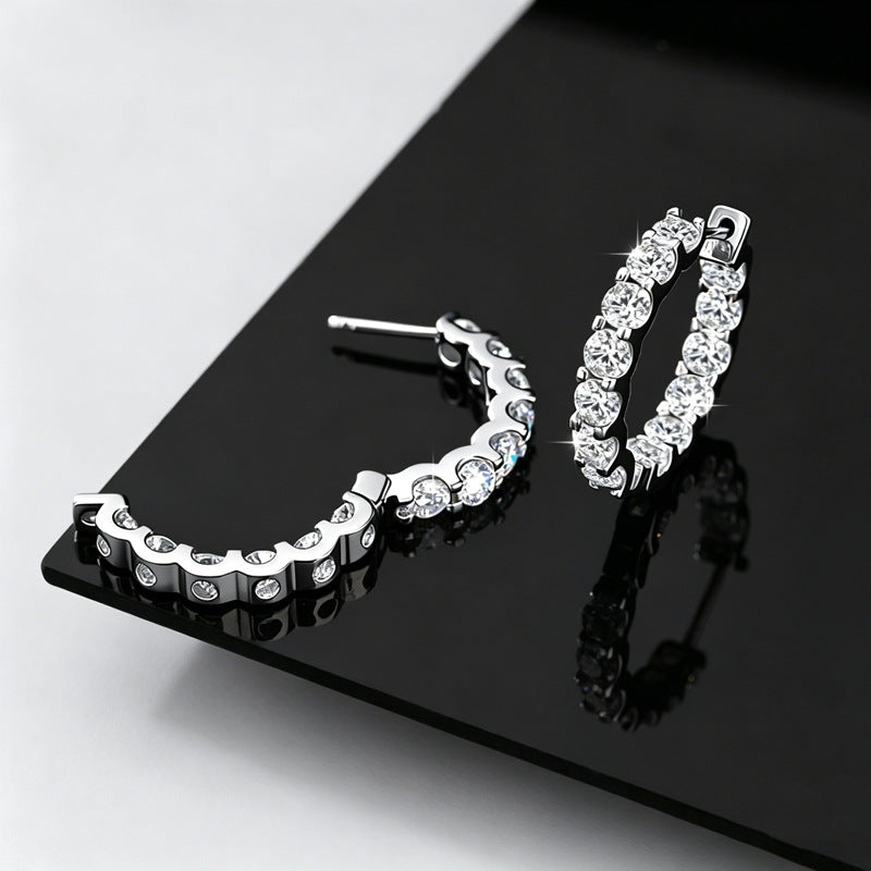#165 VANNICK Full Eternity Moissanite Hoop Earrings – 2.6ct Total Weight