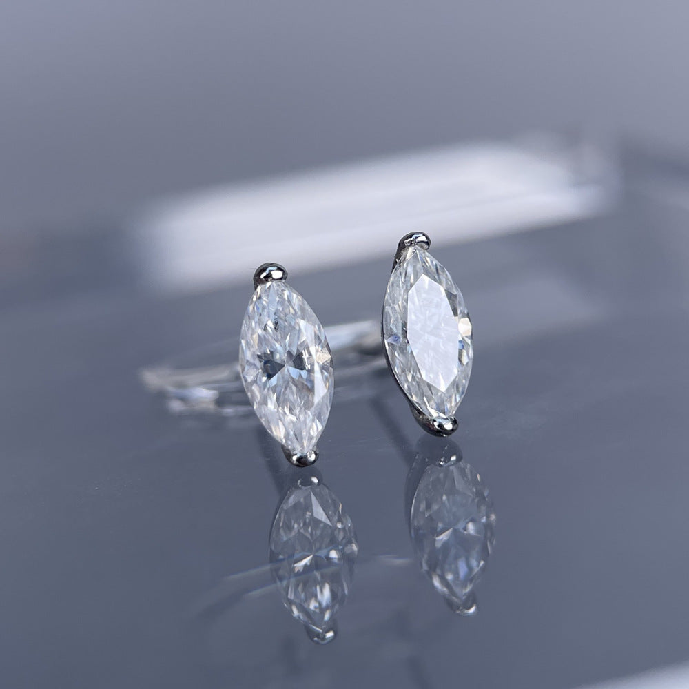 #95 VANNICK Marquise Cut Moissanite Stud Earrings – 1ct/2ct Options,925 Sterling Silver