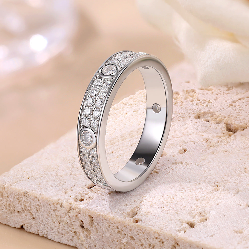 Full Moissanite Stacking Ring Band