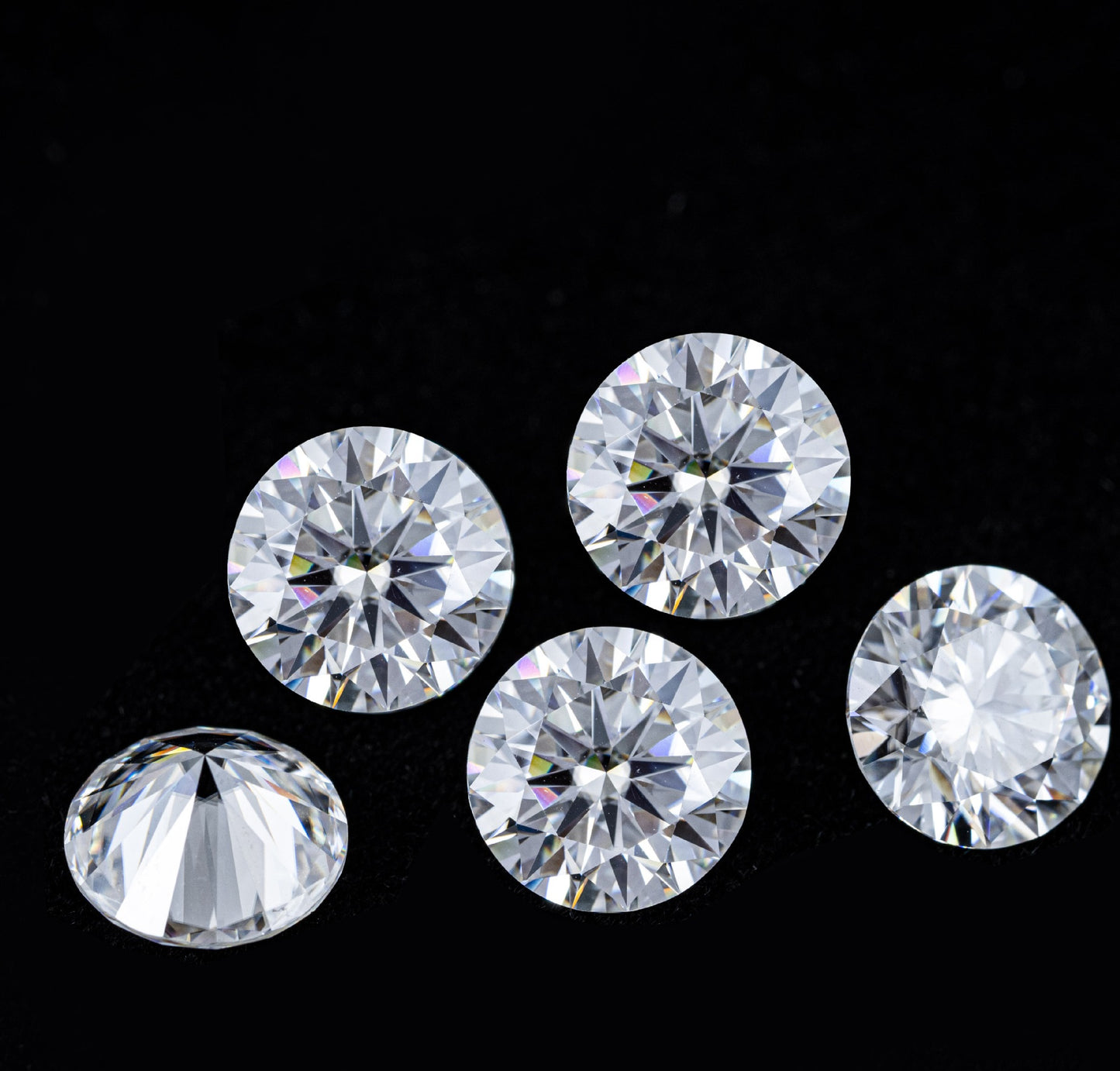 VNK Round Cut Moissanite Loose Stone 8Hearts 8Arrows Cutting D Color VVS1  Wholesale