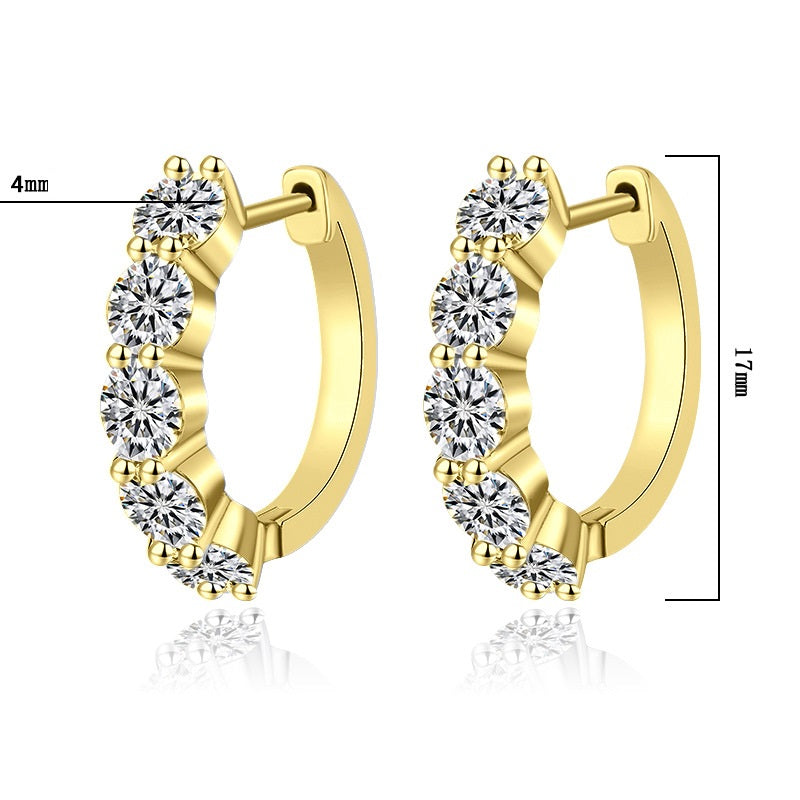 #91 VANNICK Luxury Pave Moissanite Huggie Hoops – 925 Sterling Silver Jewelry