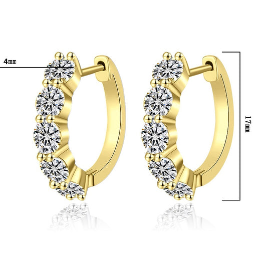 #91 VANNICK Luxury Pave Moissanite Huggie Hoops – 925 Sterling Silver Jewelry