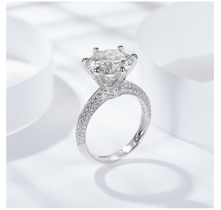 <Adamina>Luxury T Moissanite Engagement Ring