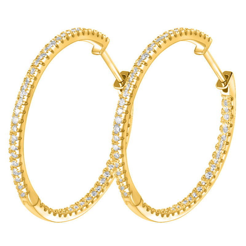 #164 VANNICK 30mm Moissanite Hoop Earrings – 925 Sterling Silver Large Hoops