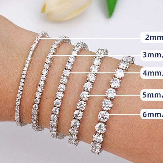#74 Full Moissanite Tennis Bracelet 925 Sterling Silver Luxury Jewelry