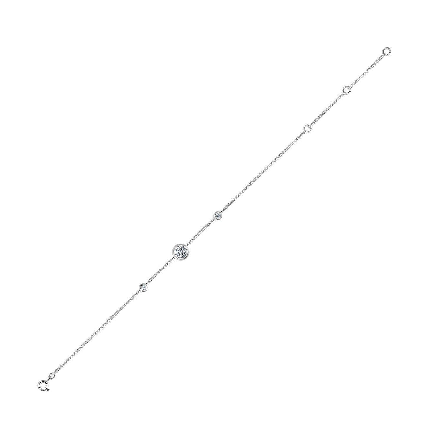 #145 VNK Bubble Thin Moissanite Bracelet for Women - 925 Sterling Silver