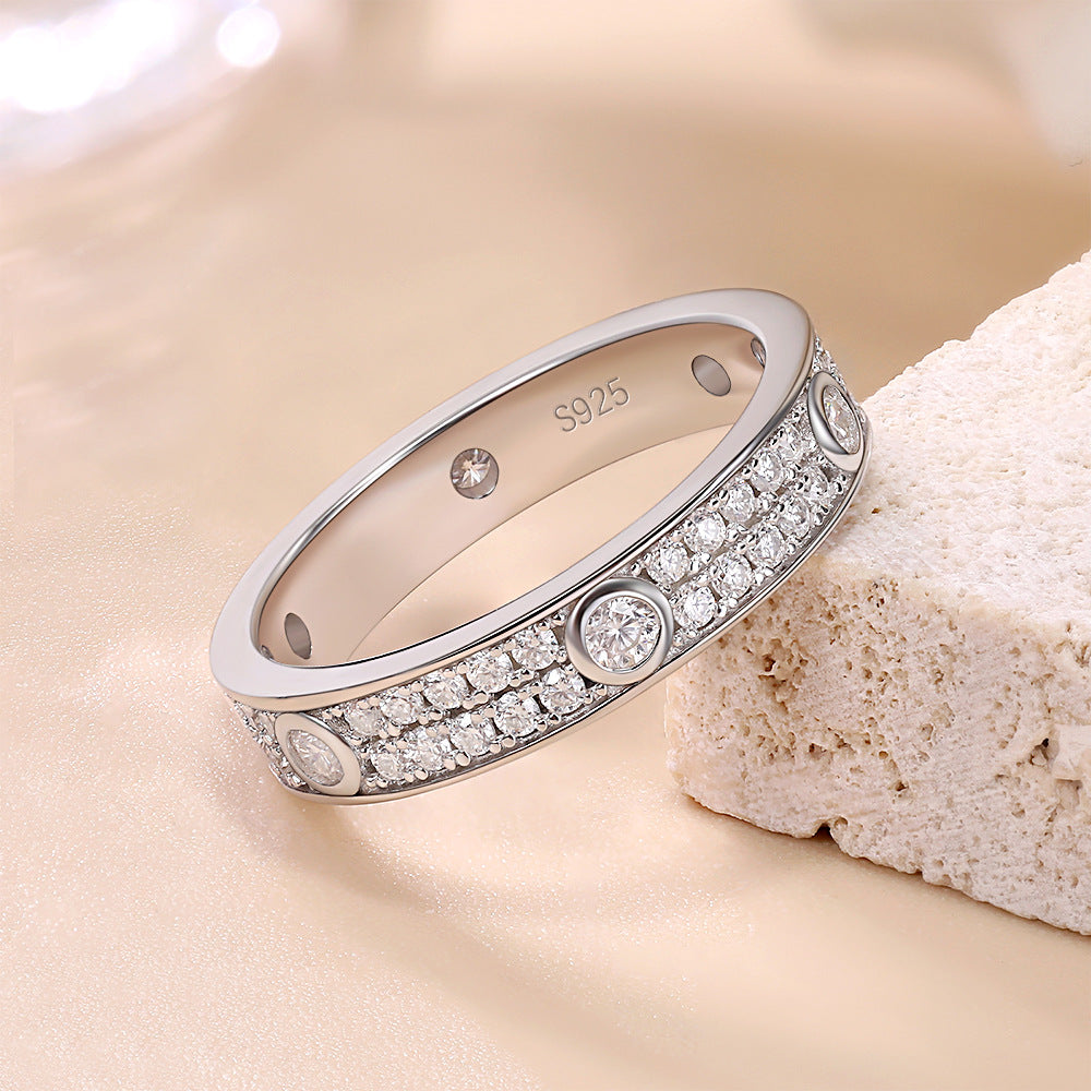 Full Moissanite Stacking Ring Band