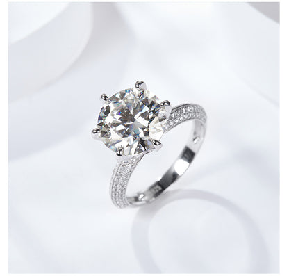 <Adamina>Luxury T Moissanite Engagement Ring