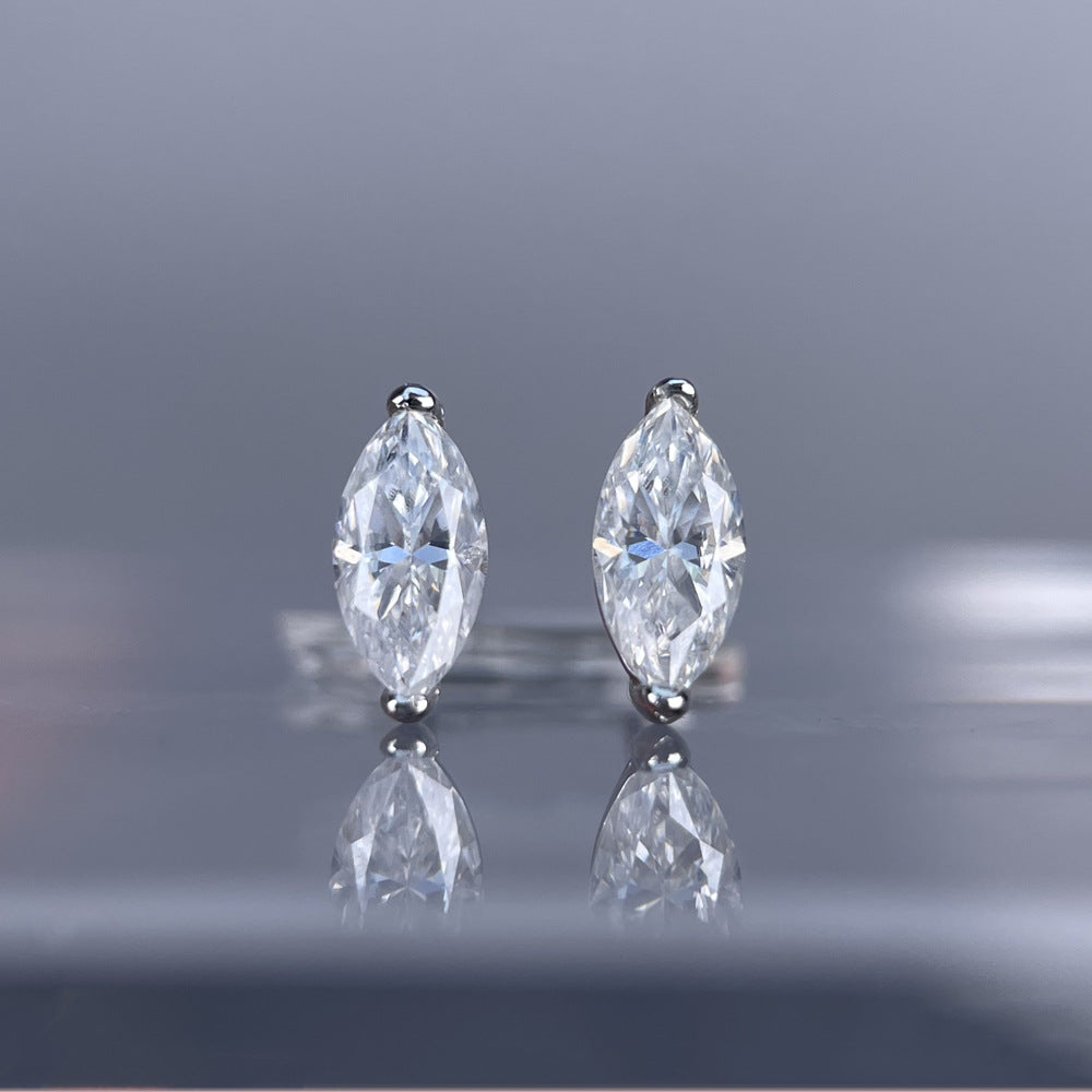 #95 VANNICK Marquise Cut Moissanite Stud Earrings – 1ct/2ct Options,925 Sterling Silver