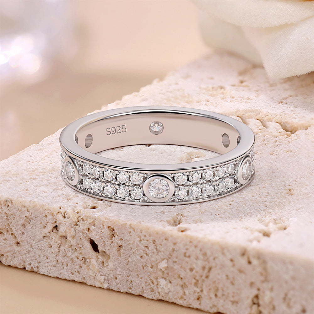 Full Moissanite Stacking Ring Band