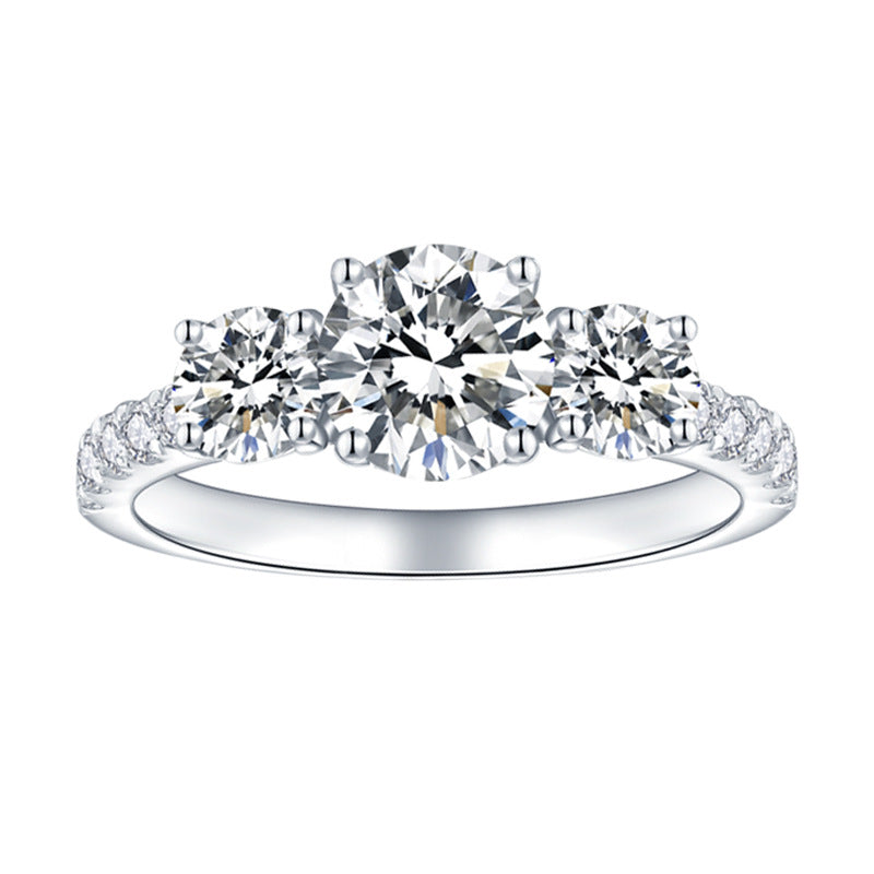 3-stone Moissanite Engagement Ring
