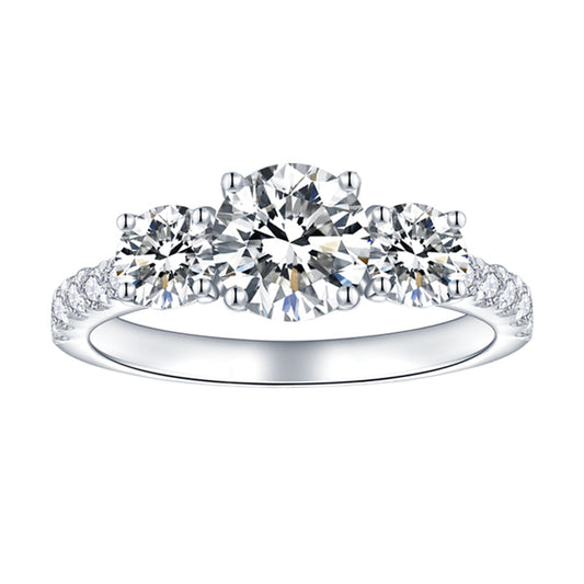 3-stone Moissanite Engagement Ring