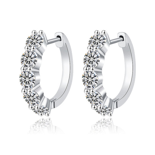 #91 VANNICK Luxury Pave Moissanite Huggie Hoops – 925 Sterling Silver Jewelry