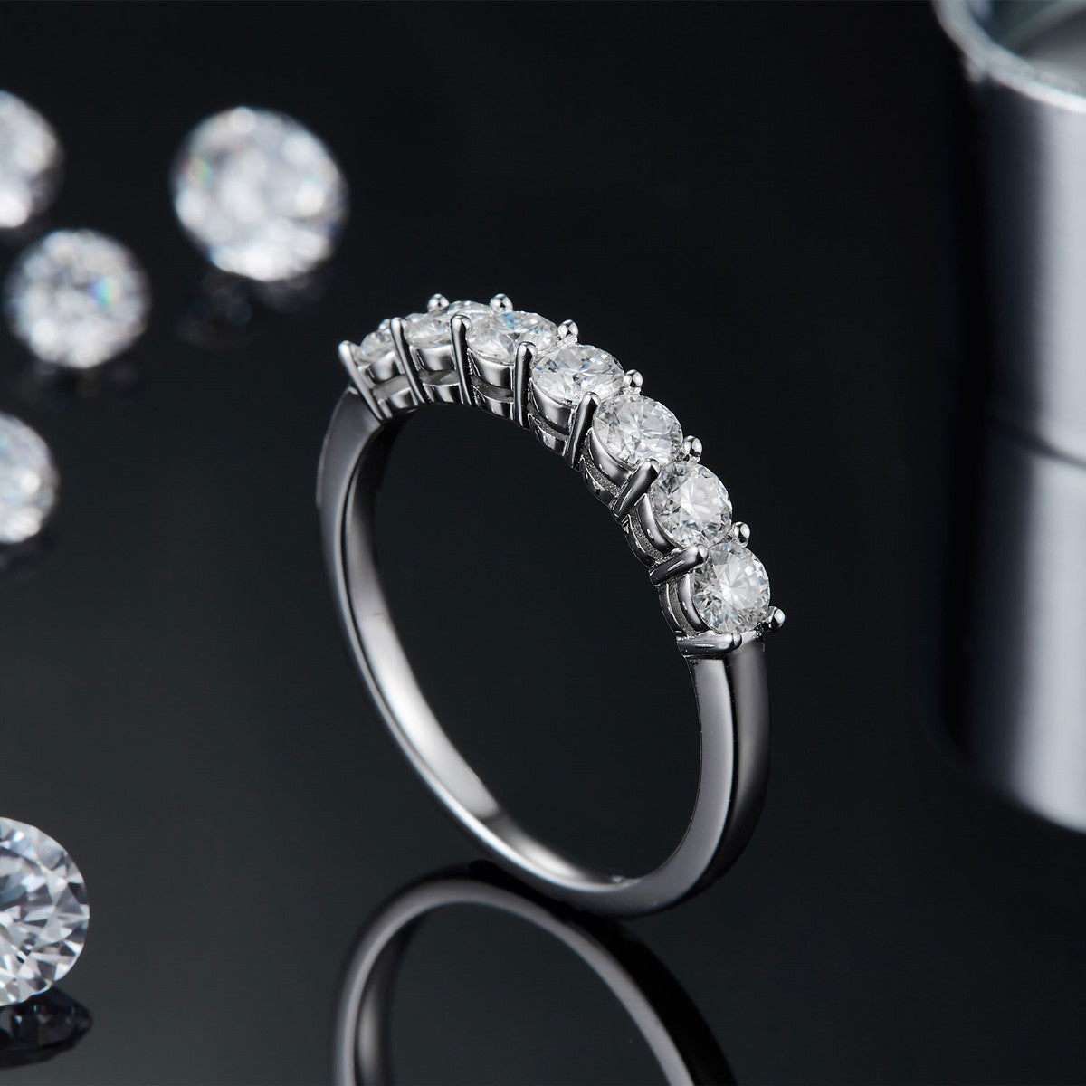 #06 7-Stone Moissanite Half Eternity Rings