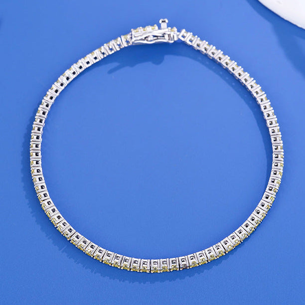 #159 VANNICK Lemon Yellow Moissanite Tennis Bracelet – 925 Silver (Available in 2mm/3mm)