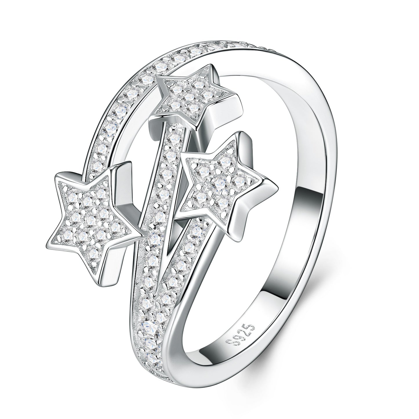 #106 Shooting Star Moissanite Ring | S925 Sterling Silver, Brilliant & Elegant Design
