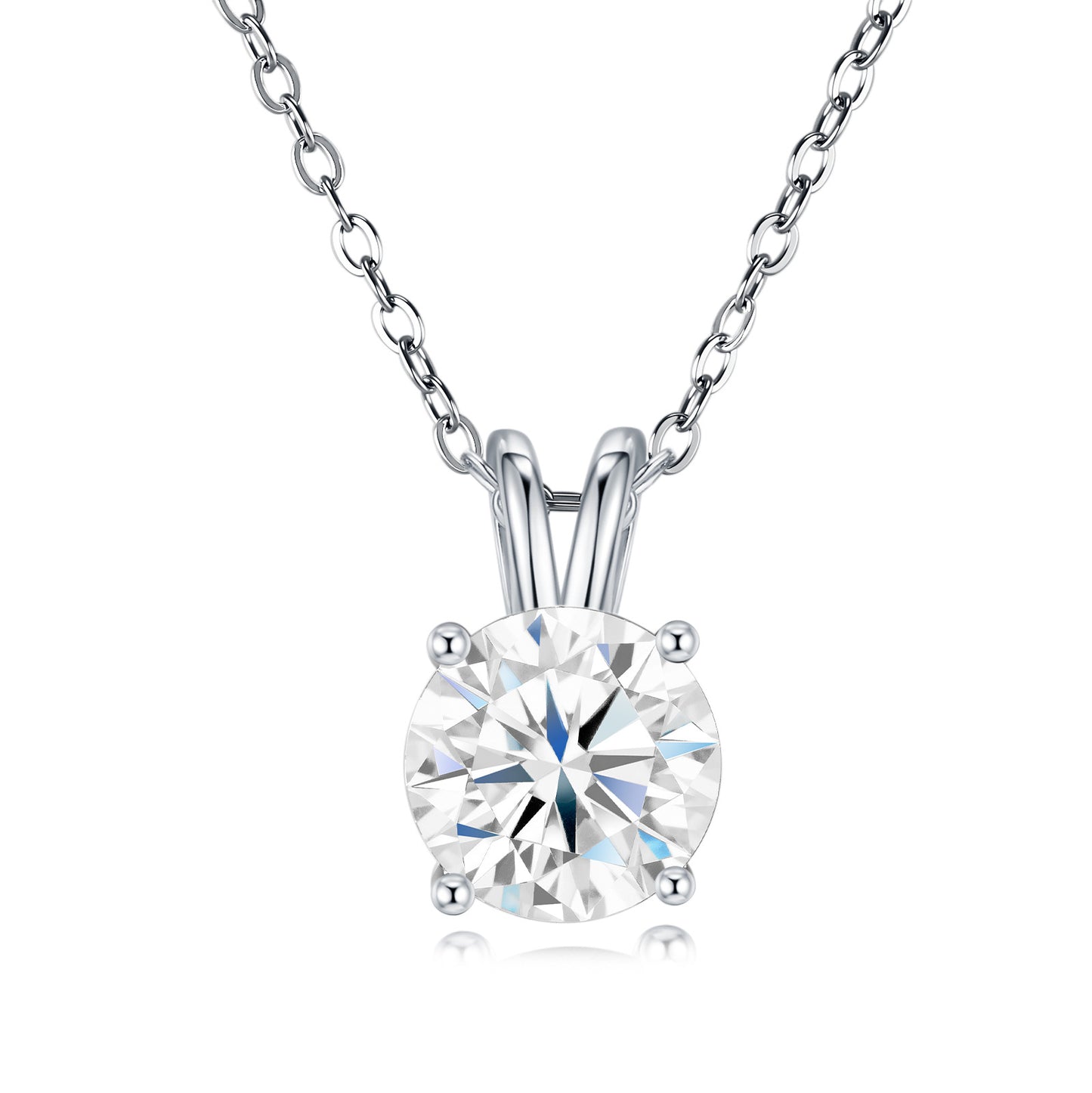 Classic Round Moissanite Solitaire Pendant Necklace#77