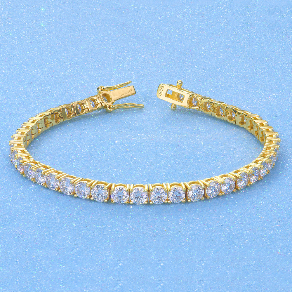 #74 Full Moissanite Tennis Bracelet 925 Sterling Silver Luxury Jewelry