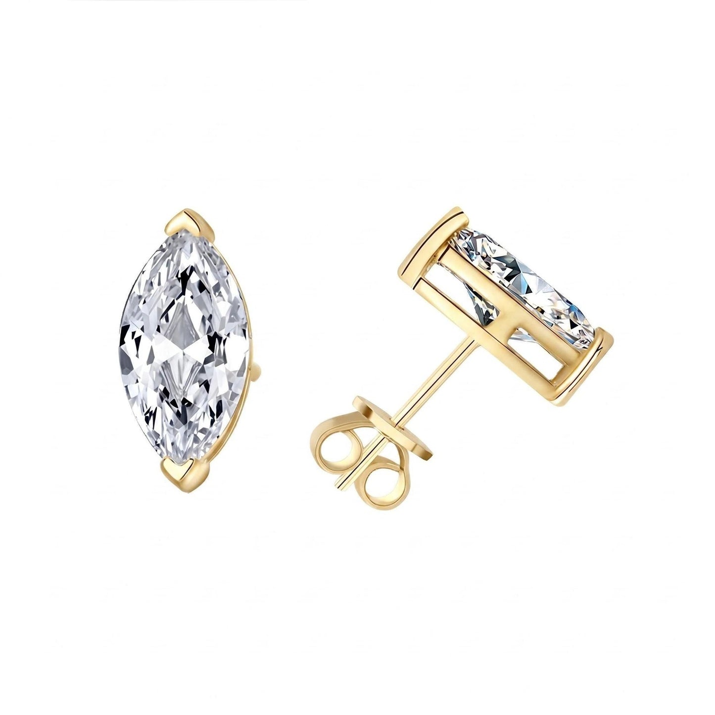 #95 VANNICK Marquise Cut Moissanite Stud Earrings – 1ct/2ct Options,925 Sterling Silver
