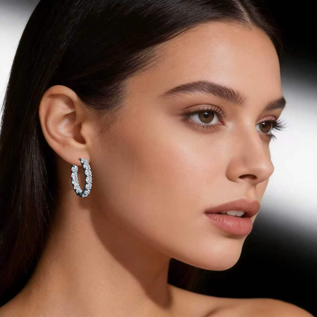 #165 VANNICK Full Eternity Moissanite Hoop Earrings – 2.6ct Total Weight
