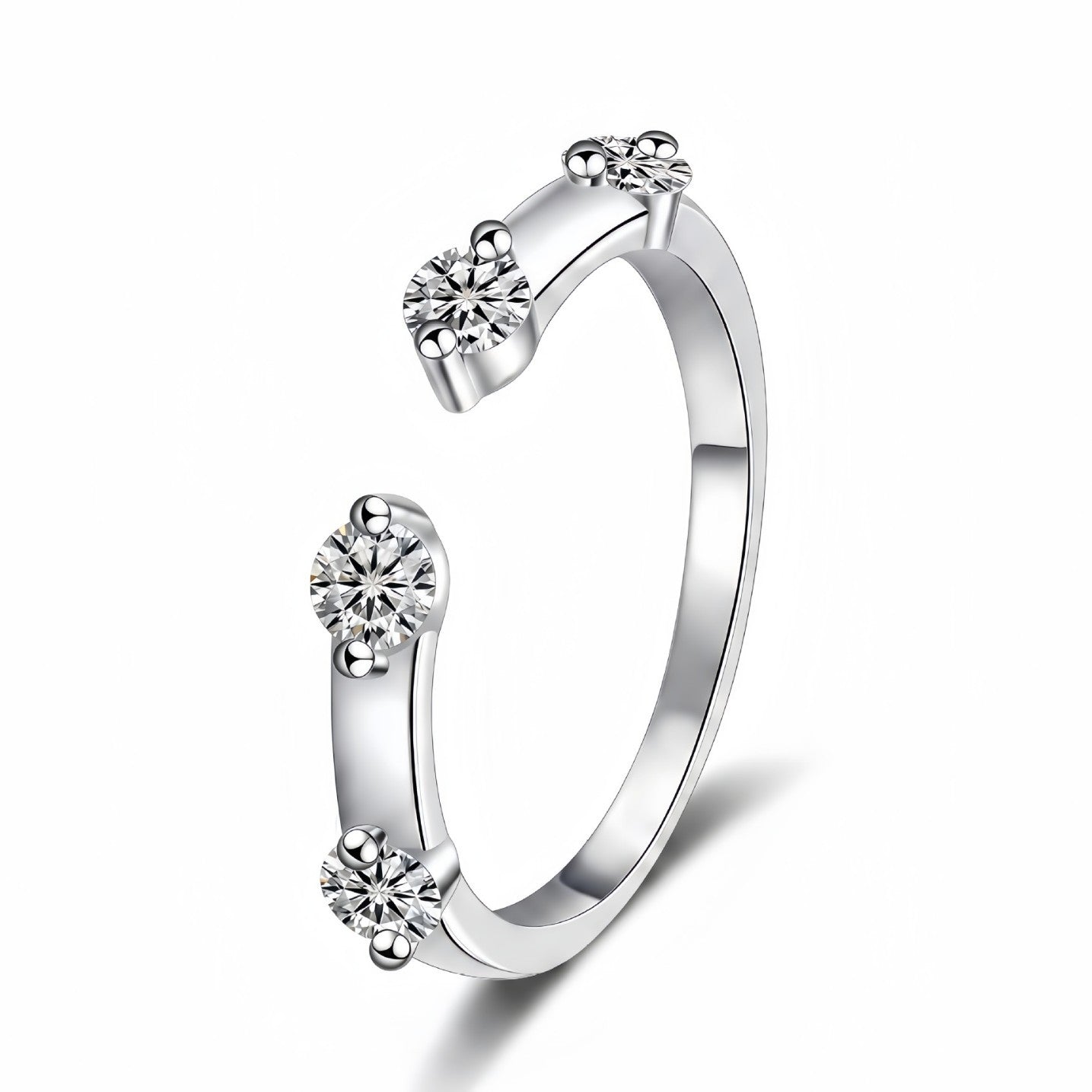 Open-End Multi-Stone Moissanite Ring No.113