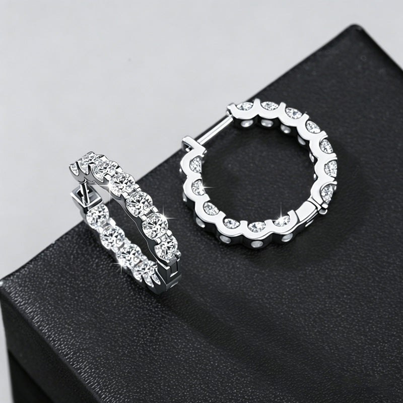 #165 VANNICK Full Eternity Moissanite Hoop Earrings – 2.6ct Total Weight