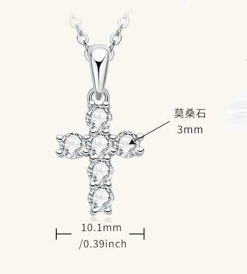 #109 French Vintage Cross Pendant Necklace 925 Sterling Silver Jewelry