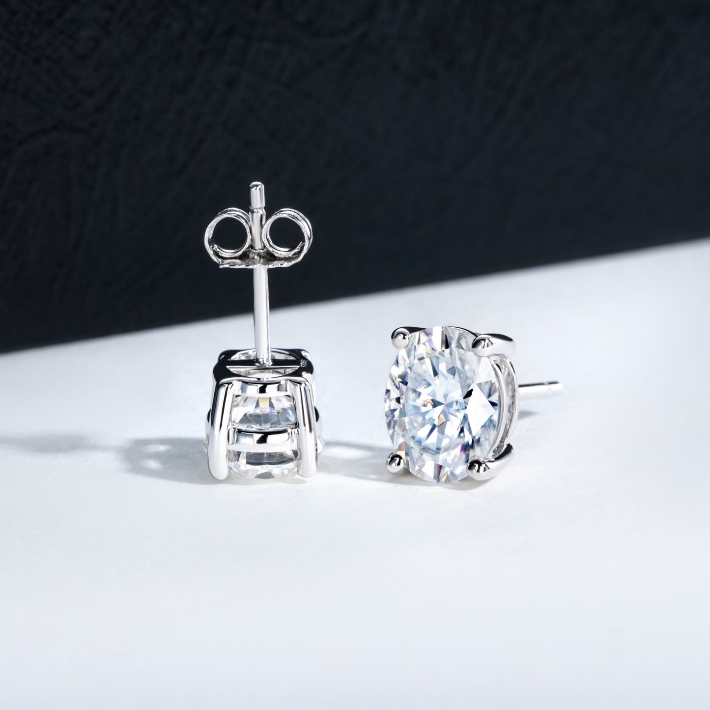 #13 VANNICK Oval Cut Moissanite Stud Earrings – 0.5ct/1ct/2ct Options,925 Sterling Silver Jewelry