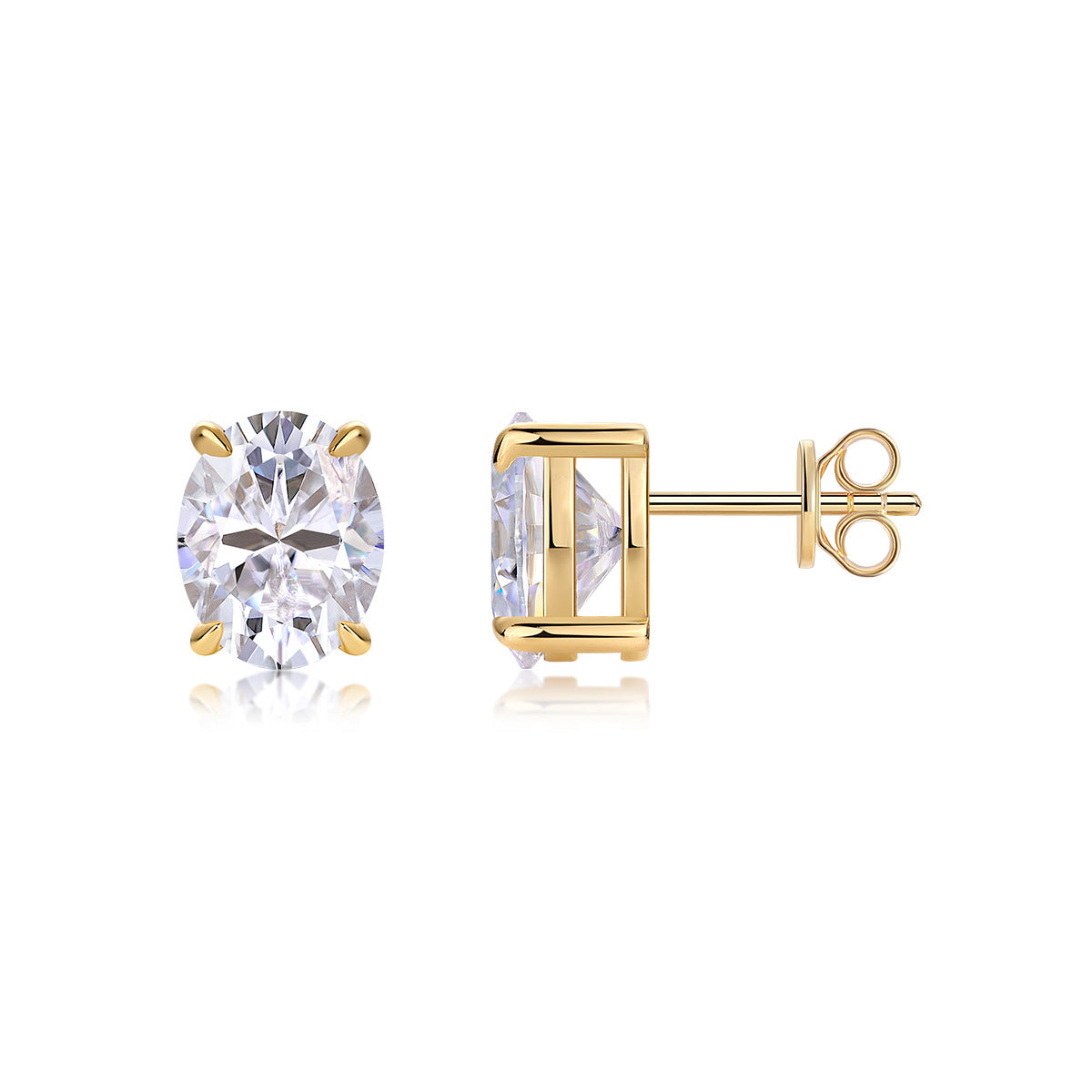#13 VANNICK Oval Cut Moissanite Stud Earrings – 0.5ct/1ct/2ct Options,925 Sterling Silver Jewelry