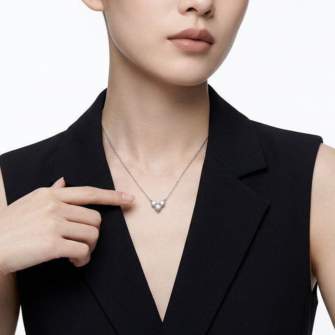 Geometric Heart Moissanite Pendant Necklace#177