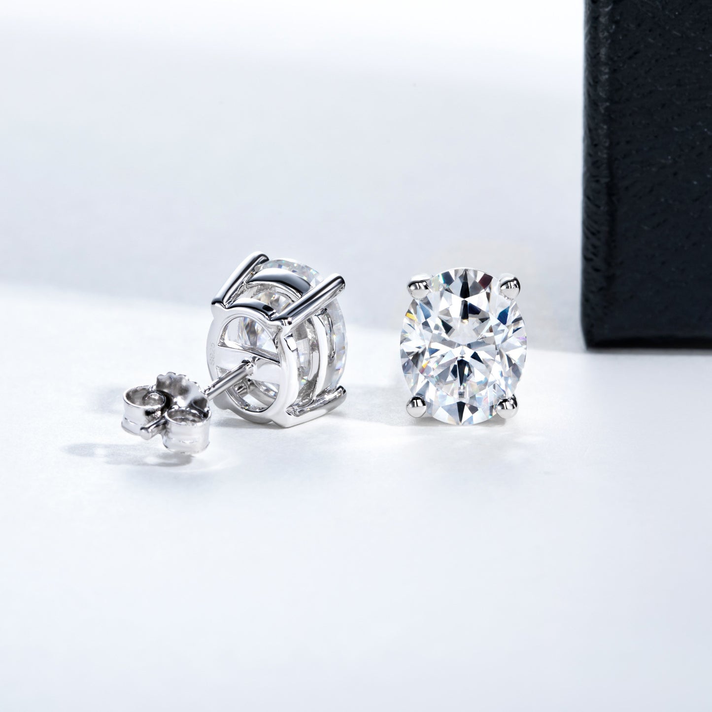 #13 VANNICK Oval Cut Moissanite Stud Earrings – 0.5ct/1ct/2ct Options,925 Sterling Silver Jewelry