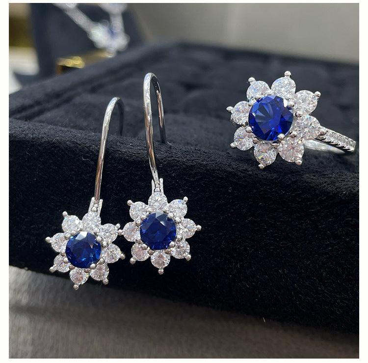 #112 Sunflower Moissanite Ring for Women | 925 Sterling Silver D Color VVS1 Engagement Ring