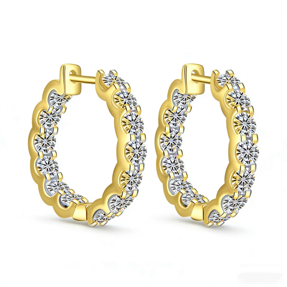 #165 VANNICK Full Eternity Moissanite Hoop Earrings – 2.6ct Total Weight