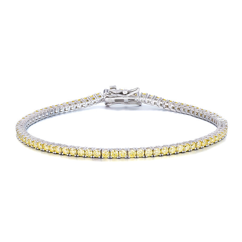#159 VANNICK Lemon Yellow Moissanite Tennis Bracelet – 925 Silver (Available in 2mm/3mm)