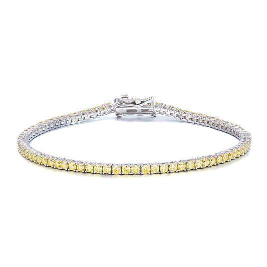 #159 VANNICK Lemon Yellow Moissanite Tennis Bracelet – 925 Silver (Available in 2mm/3mm)