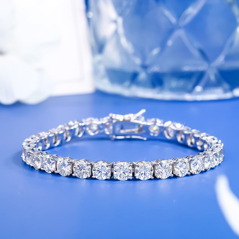 #74 Full Moissanite Tennis Bracelet 925 Sterling Silver Luxury Jewelry