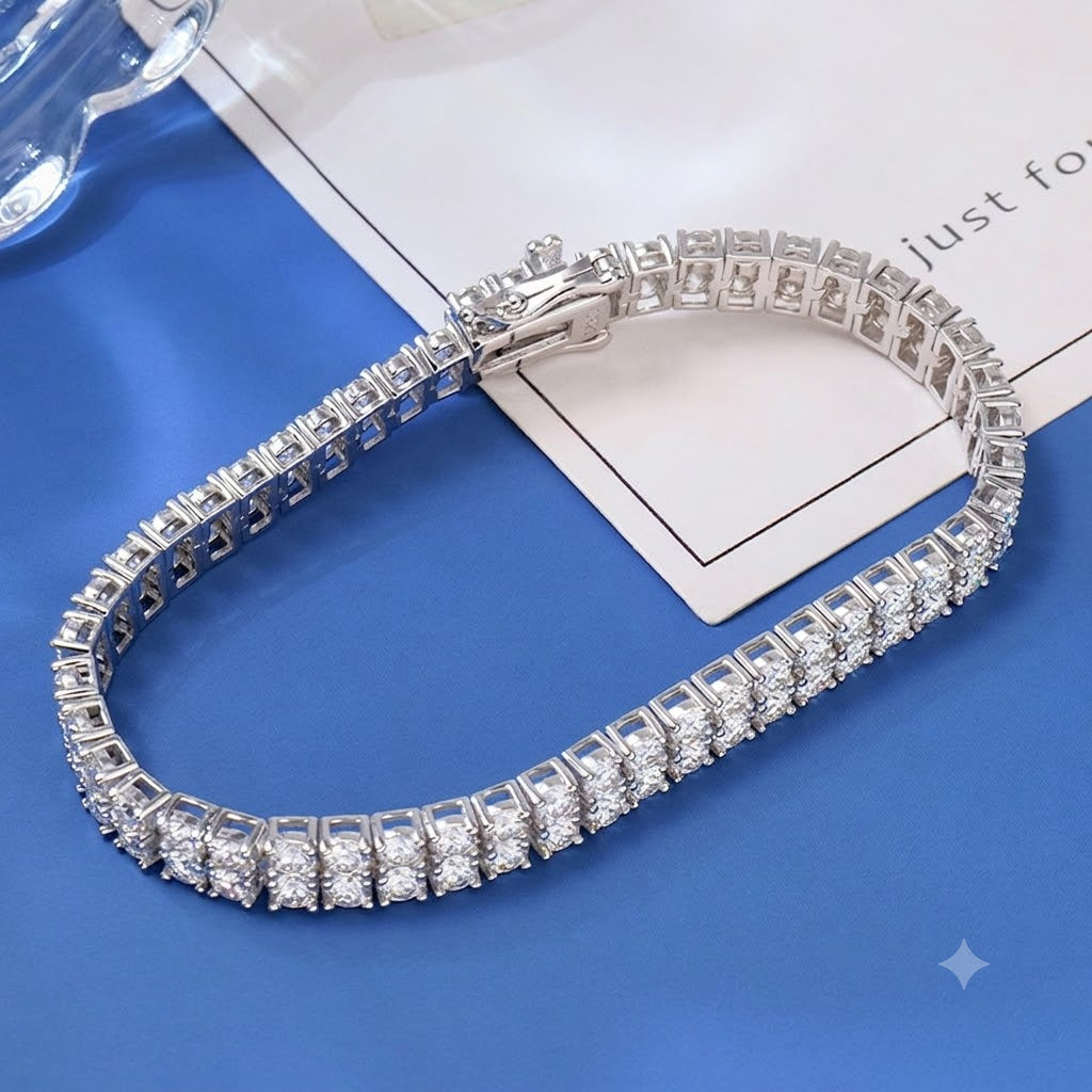 #153 VANNICK Double-Row Moissanite Tennis Bracelet in 925 Sterling Silver