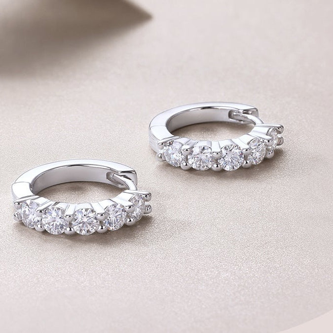 #91 VANNICK Luxury Pave Moissanite Huggie Hoops – 925 Sterling Silver Jewelry